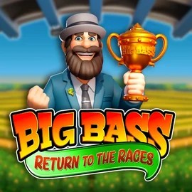 Big Bass Return to the Races online game logo by Pragmatic Play on fridayrollcasinoo.com