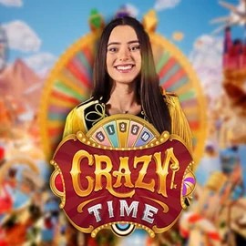Official Live Casino logo: Crazy Time by Evolution at Fridayroll Casino