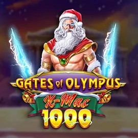Gates of Olympus Xmas 1000 online game logo by Pragmatic Play on fridayrollcasinoo.com