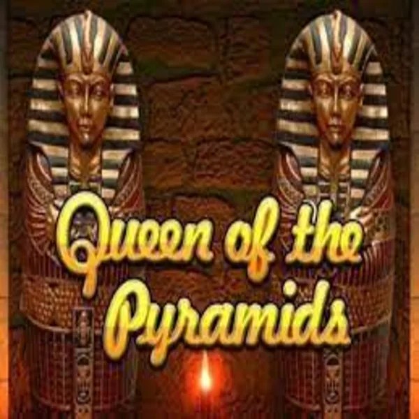 Queen of the Pyramids slot logo by Playtech at Fridayroll Casino