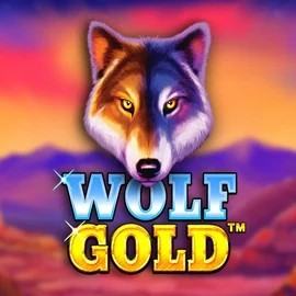 Wolf Gold slot logo by Pragmatic Play at Fridayroll Casino